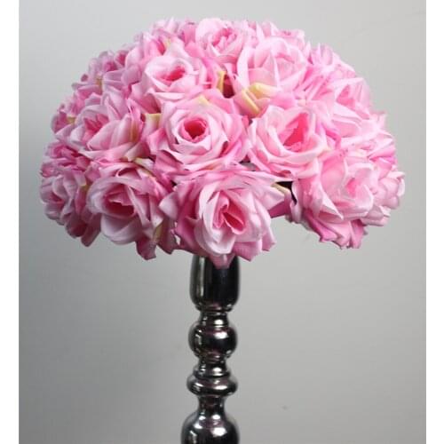 SPR Free shipping high grade PINK 25CM*12pcs/lot Pomander rose ball wedding kissing flower ball party/home decoration flower