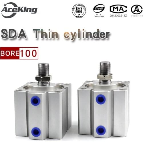 SDA Thin cylinder with external teeth External thread small pneumatic SDAS/SDA100x5x10x15x20x25x30x35x40x45x50x75x100-B