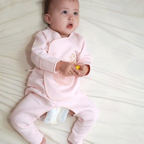 The spring and autumn period and the infant silk cotton thermal underwear suits cotton newborn baby clothes