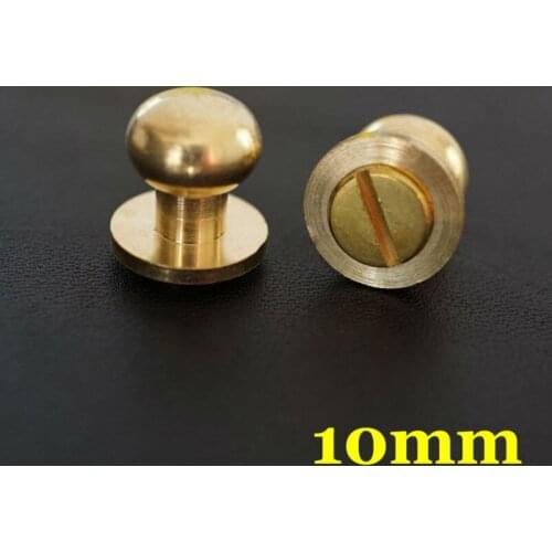 50pc Q6-10mm Solid Brass belt screw Chicago Screw Leathercraft