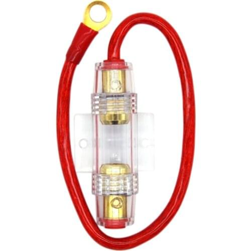 1pcs Car Audio Refit pure copper 4/8 10 Ga Wire With 1 in 1 out Fuse Holder For Auto Amplifier 60 a circuir breaker Match wire