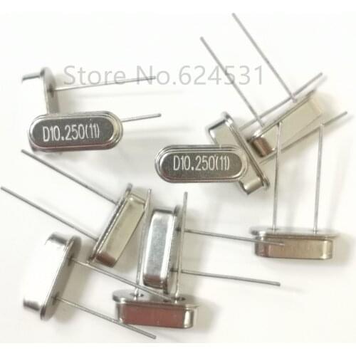 10pcs Quartz Crystal Crystal 10.250M 49S Resonator 10.250MHZ S Type 2P Resonator