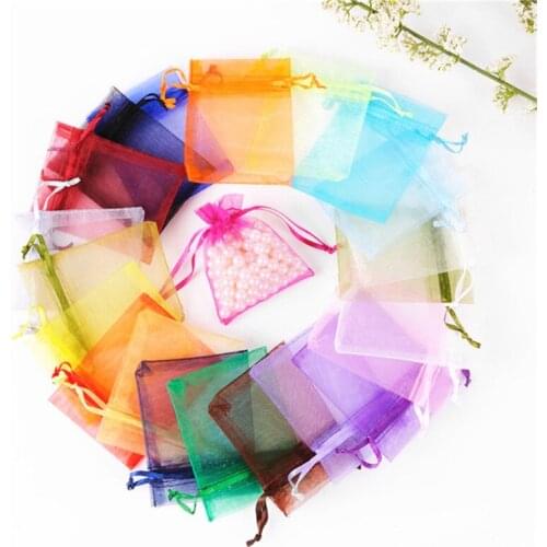 10pcs Organza Bags Jewelry Bag 7x9 9x12 10x15cm 13x18cm Wedding Gift Organza Bag Jewelry Packaging Display & Jewelry Pouches Box