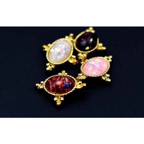 10pcs Japan Gold 3D Dry Flower Resin Nail Art Decorations DIY Alloy Studs Manicure Tips Jewelry Accessoires 2018 New Arrival