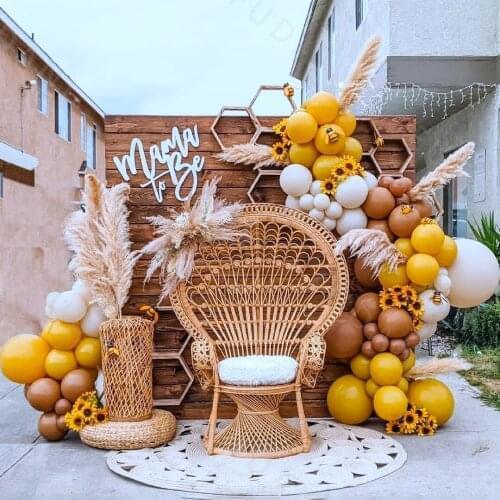 101pcs Retro Lemon Yellow DIY Pearl Latex Balloons Set Arch Garland Kit Wedding Birthday Baby Shower Party Decorations Globos