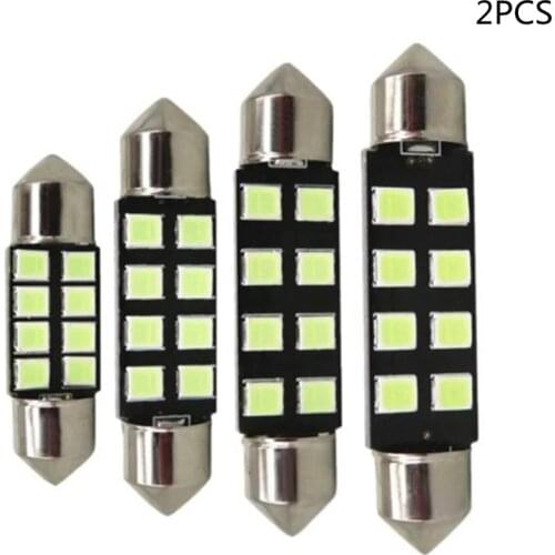 2PCS 31mm 36mm 39mm 42mm Auto LED FESTOON Bulb 2835 leds C5W Car Dome Light Auto Interior Map Read Lamp DC12V white blue