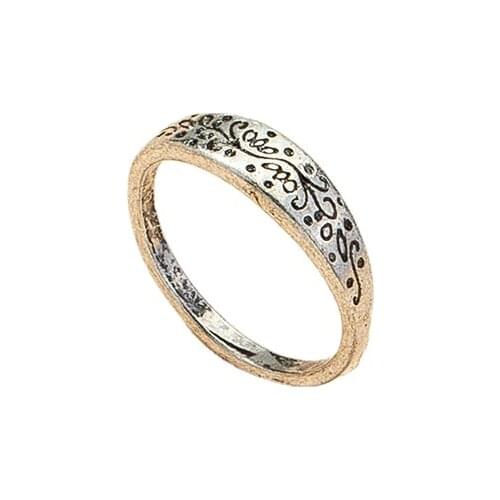 2021 Ins Antique Gold Engraved Flower Geometric Finger Knuckle Band Rings Minimalism Korean Fashion Women Chic Party Jewelry