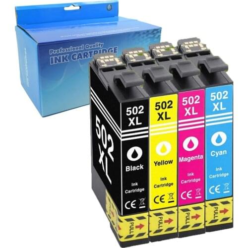 4PK T502 XL Ink Compatible for Epson T502XL 502XL Expression Home XP-5105 XP-5100 WorkForce WF-2860DWF WF-2865DWF WF-2860 printe