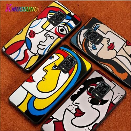 Picasso Abstract Art For Xiaomi Redmi Note10 10S 9T 9S 9 8T 8 7 6 5A 5 4 4X Prime Pro Max Black Phone Case