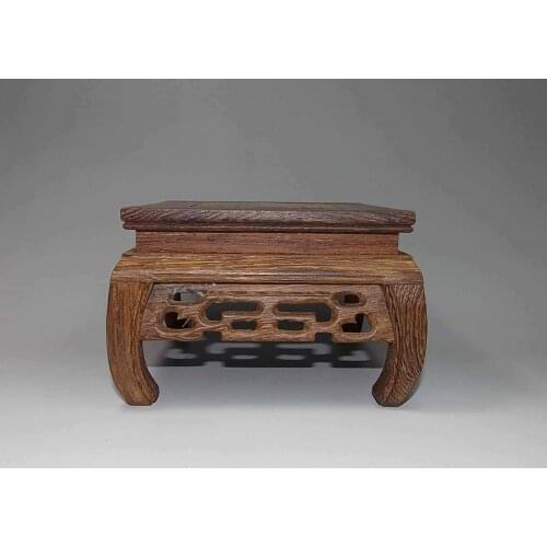 JiChi wood square Base Display stand For vase bottle teapot flowerpot 7 inch