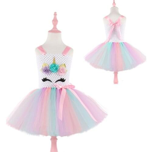 Moeble christmas tutu dress Unicorn girl платье единорог vestido infantil halloween costume robe licorne anniversaire DT-1935