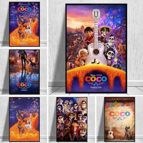 Disney Classic Movie Coco Canvas Painting Hd Print Movie Poster Wall Art Picture Living Room Bedroom Decoration Childrens Gift