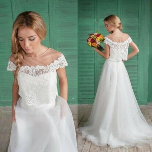 Elegant Lace Appliques White Ivory Off Shoulder Wedding Jackets Bridal Boleros Short Sleeve Shrugs Wraps Top Custom Jacket