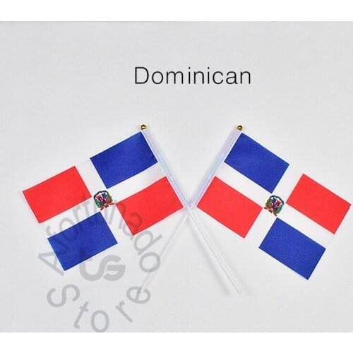 Dominica flag motorcycle race Banner 14*21cm hand waving National flag Home Decoration flag banner
