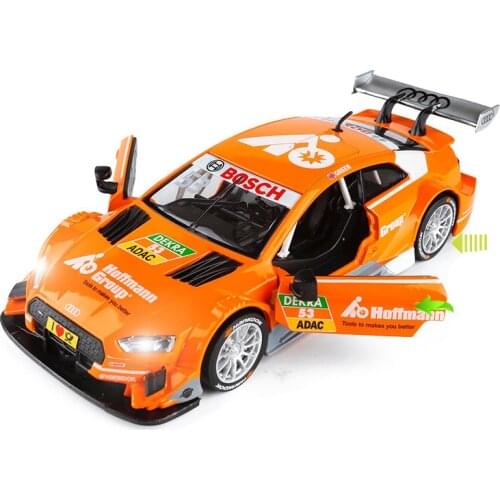 Exquisite gift 1:32 RS5 DTM car alloy model,high simulation die-cast sound and light pull back racing model,free shipping