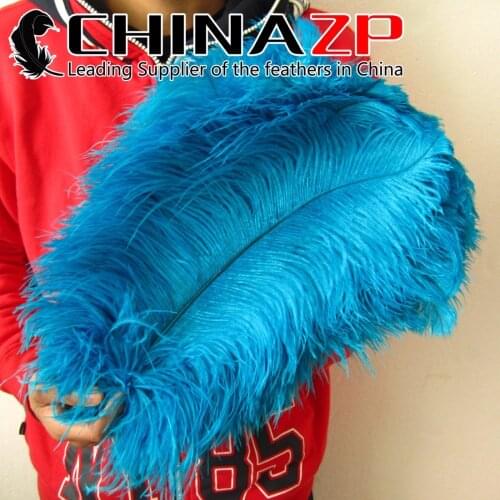 CHINAZP Factory Size 40~45cm(16~18inch) 50pcs/lot Top Quality Dyed Turquoise Ostrich Feathers