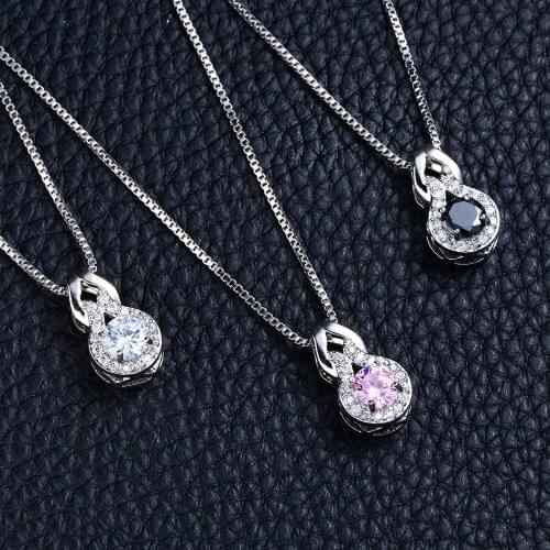 Belleper 2019 Simple Gourd Pendant Necklace Clear Cubic Zirconia Stone Necklaces for Women Vintage Jewelry Girls Birthday Gifts