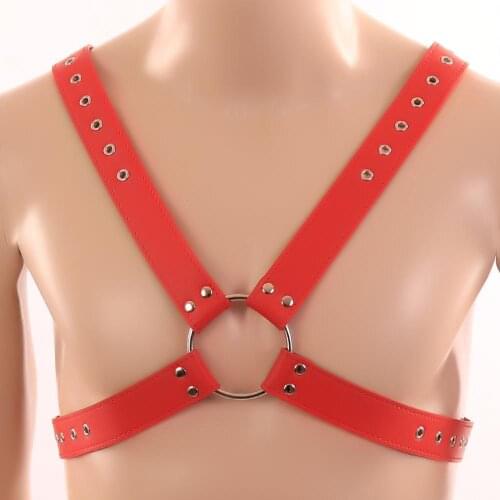 Red Sensual Lingerie Sexy Cross Bondage Body Harness Bandage Gothic Sword Belt Goth Leather Chest Harness Club Costumes Props