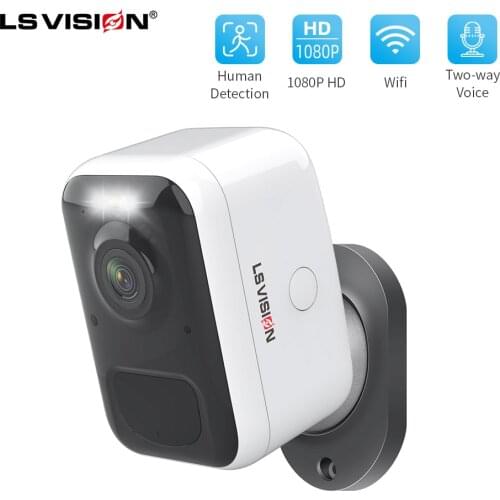 LSVISION Rechargeable Battery Wifi Camera Outdoor Battery Powered 2MP PIR Detection Two Way Audio Spotlight Smart Home Camera