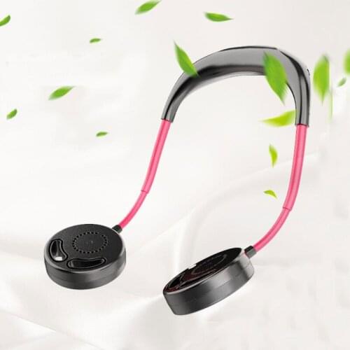 Mini USB Neck Fan Handsfree Rechargeable Bladeless Neckband Fan For Sport Office Home Outdoor Travel Low Noise Design 3 Gears