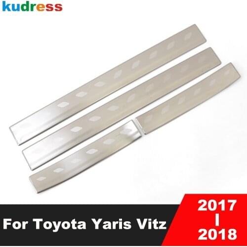 For Toyota Yaris Vitz 2017 2018 External Stainless Steel Scuff Plate Door Sill Car Accessories