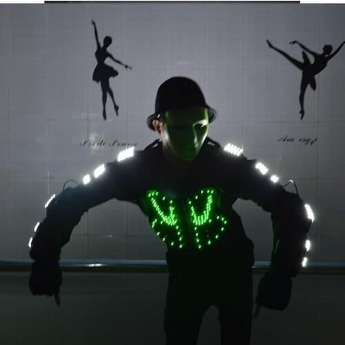 Newest LED Luminous Jacket Ballroom Costume Dance Wear Stage Performance Props For Party Show KTV Nightclub