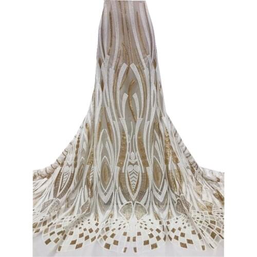 Latest Nigerian Sequins Laces Fabrics 2021 High Quality Tulle African Laces Fabric Wedding Dress French Lace Material jl66-549