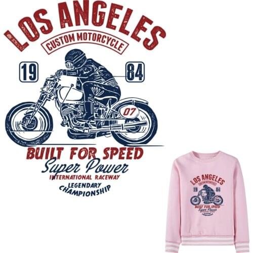 New Motorcycle Stickers Iron On Patches For T-shirts Diy Coat Decoration Washable Fashion Patches Heat Transfer Patches