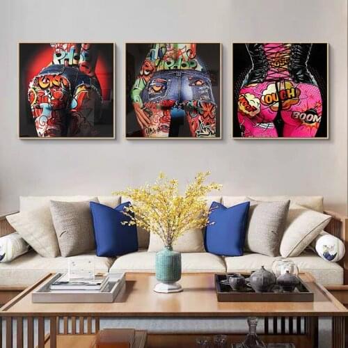 Pop Graffiti Sexy Ass Art Canvas Painting Colorful Posters And Prints Wall Art for Living Room Home Decor (No Frame)