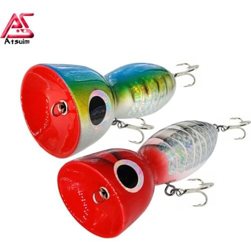 AS Trolling Tuna Bait 125g145g Boat Fishing Popper Wood Lure BKK Treble Hooks Saltwater Topwater Carp Artificial SwimBait Leurre