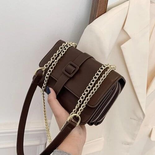 Simple Solid Color PU Leather Crossbody Bags For Women 2020 Branded Trend Bag Lady Luxury Chain Travel Handbags 5 colour hot