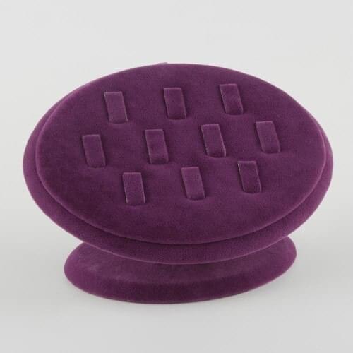 Enlightened Decor Native Oval Sertex Fabric Purple Ring Jewelry Stand (Aydındecor)