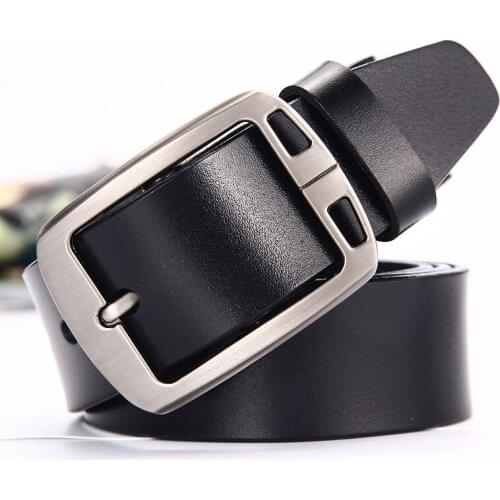 New Genuine Leather Belt High Quality Men Luxury Strap Male Waist Belts for Men Buckle Fancy Vintage Jeans Cintos Ceinture Homme