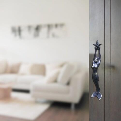 Retro Mermaid Door Handles Kitchen Cabinet Handles Solid Drawer Knobs Fashion Furniture Handle Hardware