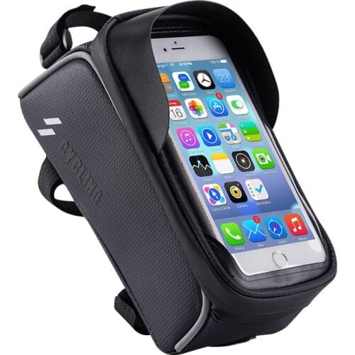 High Quality! Waterproof Handlebar Bag Bicycle Front Top Tube Pouch Phone Holder with Lid Touchscreen Bike Accessories