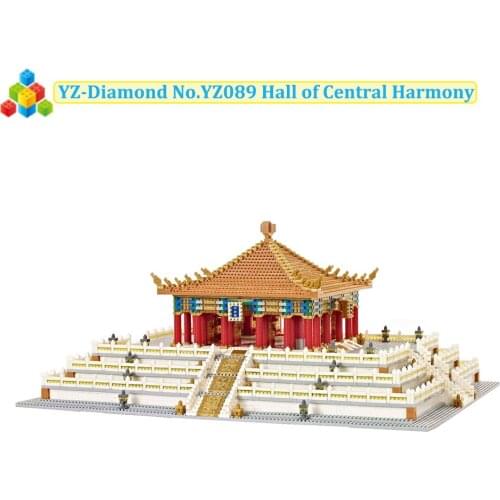 YZ Diamond Bricks World Famous Architecture Model Set Hall of Central Harmony Micro Mini Blocks Building Blocks Set 5866Pcs Toys