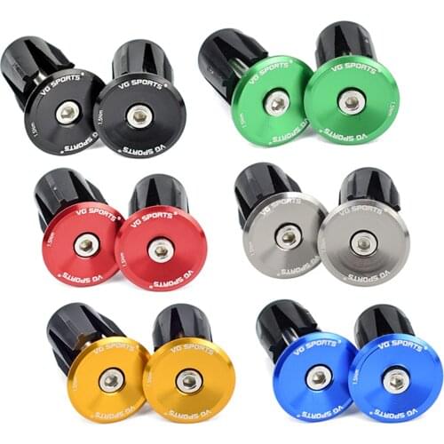 2 Pcs VG Sports Bike Grip Handle Bar End Cap Aluminium Alloy MTB Handlebar Grips Plugs Caps for Bicycle Handlebar Accessories
