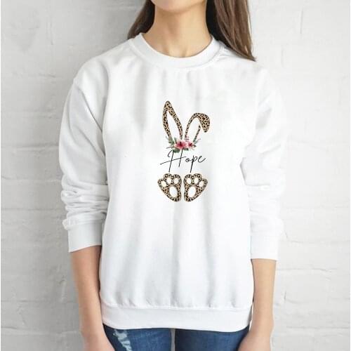Trendy Hoodies White Sweatshirt Kawaii Fashion Style Rabbit Print Harajuku Aesthetic Hoodie Europe America Mom Boss Riverdale
