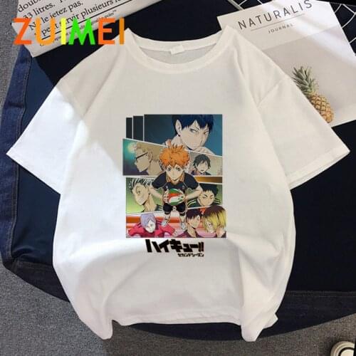 Women Japanese Anime Haikyuu Harajuku Print T-shirt Tops 2020 Summer Fashion Short Sleeved T-shirt Girl,Drop Ship