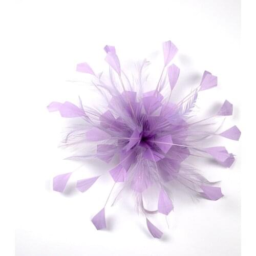 Fancy Feathers Flower Wedding Headwear Bride Elegant Fascinator Hat Pin HairFashion Ladies Women Married Headdress Plumes