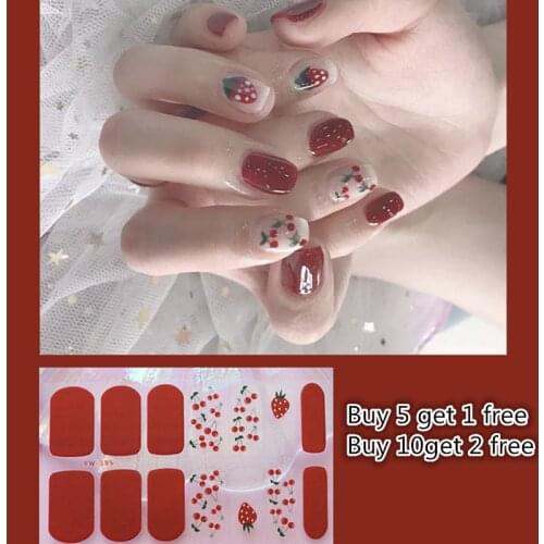 1 Sheet Glitter Color Nail Wraps Nail Stickers Full Cover Nail Stripe Manicure for Women Nail Art Stickers Designer