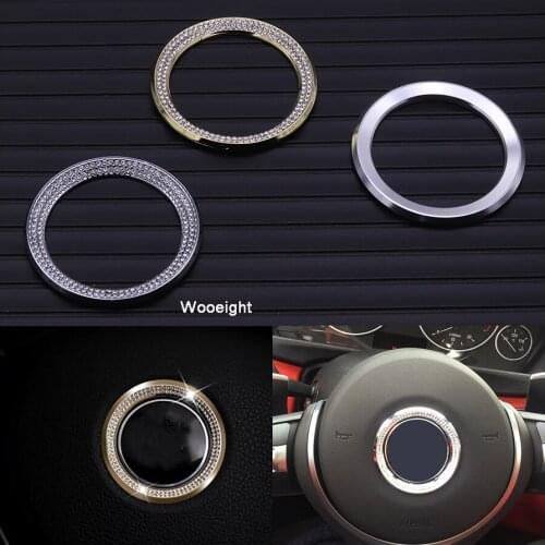 1Pc Car Styling Steering Wheel Logo Modification Stickers Ring Synthetic Diamond Decoration Trim For BMW 3 5 Series X1 X3 X5 X6