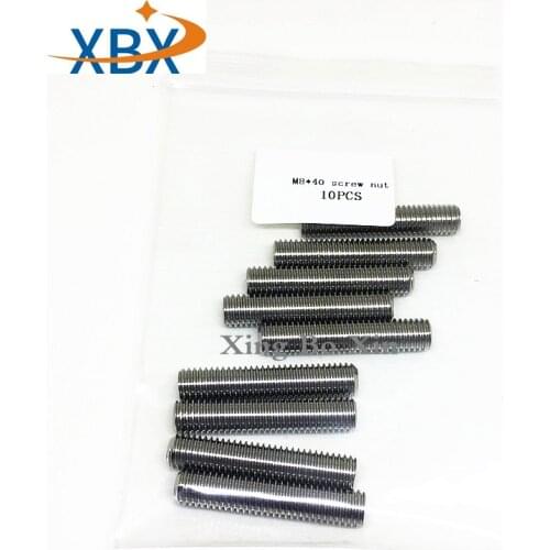 10pcs M8X40 double threaded stud M8 Stainless Steel Double End Threaded Screw Headless Double Thread Studs Bolt M8*40MM