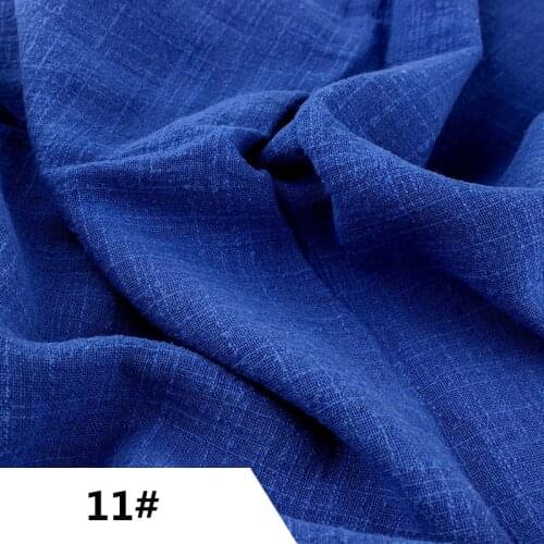 11# Natural Fabric for Patchwork Blue Linen Cotton Fabric for Summer Skirt Baby Cloth Tissus Telas 50x135cm Creped Dyed Slub