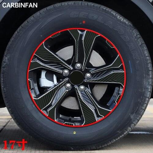 17 inch CAR-STYLING CARBON FIBER TEXTURE WHEEL RIM DECAL BODY STICKERS FOR HONDA CR-V CRV 2017 2018 ACCESSORIES