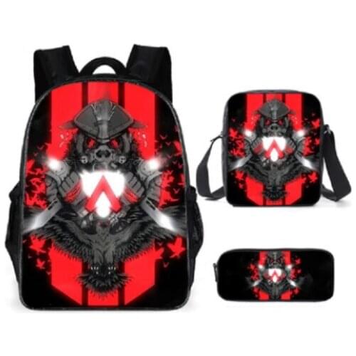 3pcs/Set Apex Legends Backpack Anime Backpack Boys Girls School Bags Primary Backpack Back To School Bag Bolsa Escolar