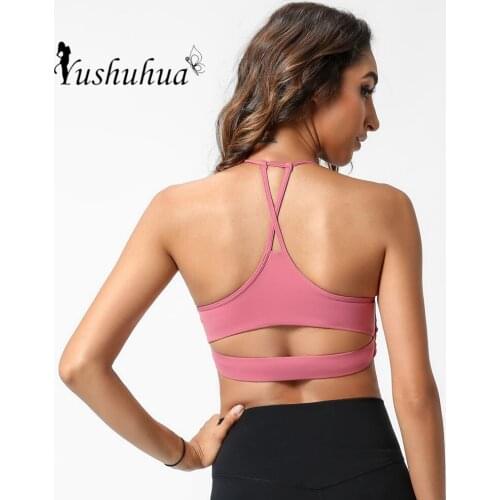 New Women Fitness Yoga Bra Lady Sportswear Vest-style Sports Bra Thin shoulder strap Sport Bra Gym Beautiful back Training Bra