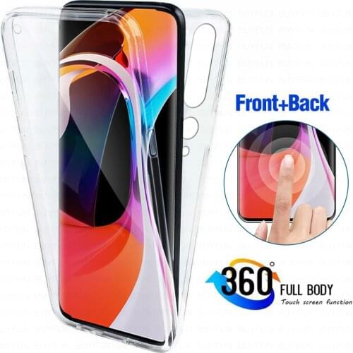 360 front back Case for Xiaomi Mi Note 10 A1 A2 A3 Lite 5X 6X Mi10 10lite 10pro mia1 mia2 mia3 Poco X2 Soft Transparent Cover