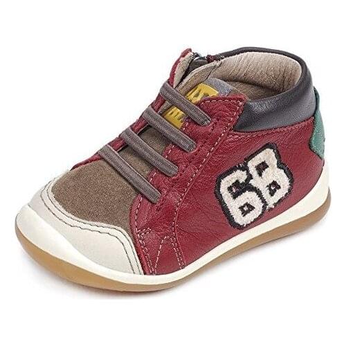 Booties for Children style casual leather Red and Brown, of Garvalín