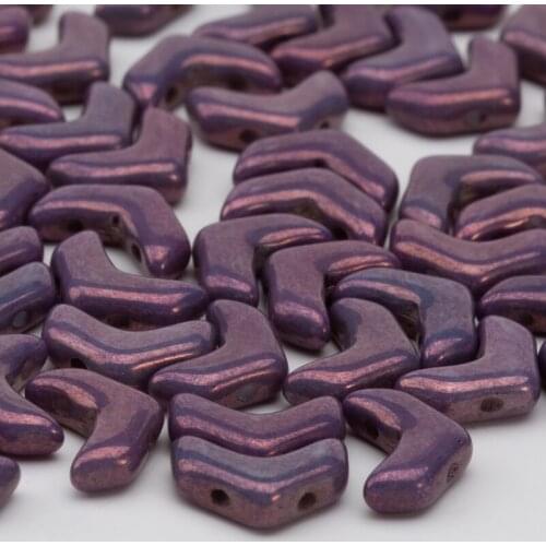Matubo ChevronDuo 2-Hole Beads Newest Czech Made Pressed Glass Seedbead 10x4mm 3/5gram/lot About 4pcs/g Crystal Violet Rainbow